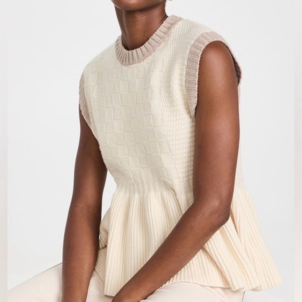 Brogger Shopbop NWT Cashmere Wool Blend Sweater Vest Sleeveless Peplum